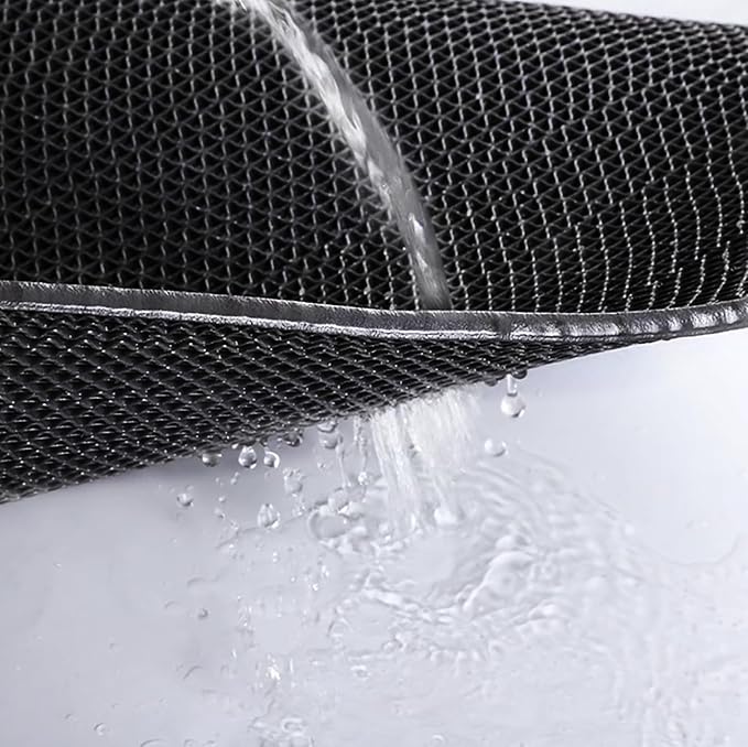 Drainage Non Slip Mats 3'x10' Heavy Duty Commercial Floor Mat Mesh Hollow Door Mat Roll for Swimming Pool Bathroom Kitchen Garage Indoor Outdoor Wet Area (Black, 0.9×3M/3×10FT)