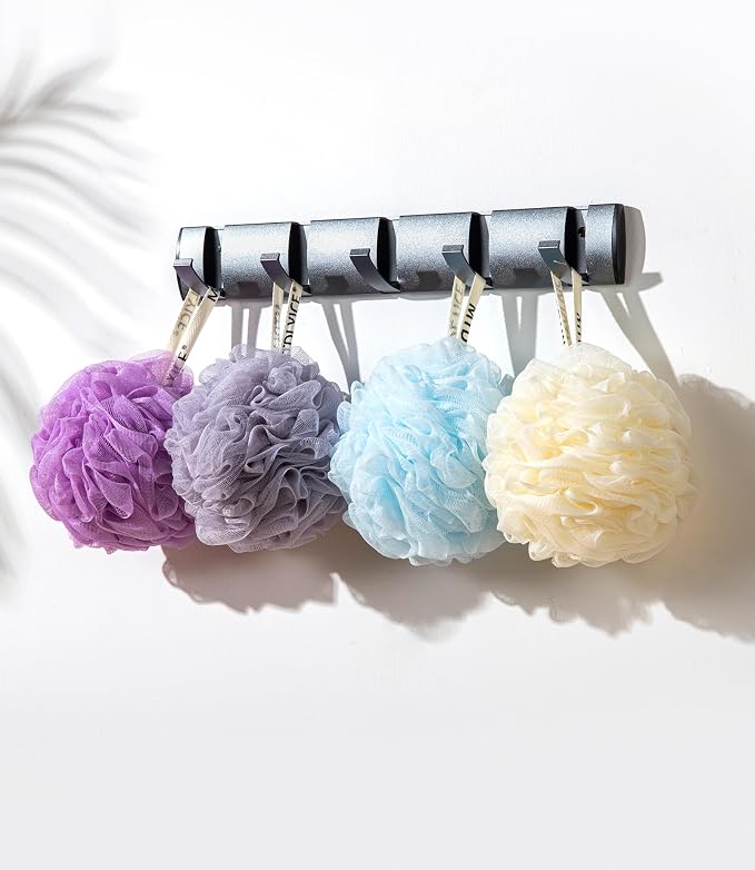 MTDLYICE Loofah Sponge, XXL Large Loofah 100g 4 Pack, Bath Sponge Soft Mesh Shower Loofah for Men, Body Scrub, Shower Pouf Bath Accessories, for Body Wash, Soap (Lavender)