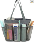 Fammart Mesh Shower Caddy Portable for College Dorm Room Essentials, Odorless Polyester Large Shower Tote Bag with Dual Handles, 8-Pocket Quick-Dry Toiletry Organizer for Travel, Beach, Camping, Gym