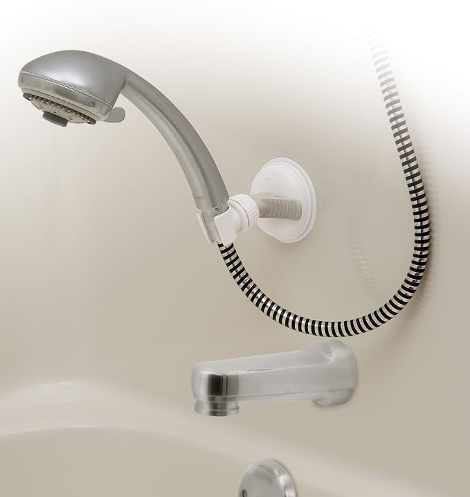 Changing Lifestyles Safe-er-Grip Portable Shower Arm, Contrasted White with gray accents