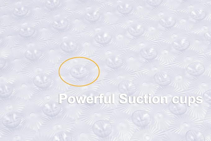 Bathtub Mat Non Slip with Suction Cups 15"x27" - Anti-Slip Shower Mat for Kids, Toddlers, and Seniors - Machine Washable Bath Tub Mat with Multiple Drainage Holes (Clear)