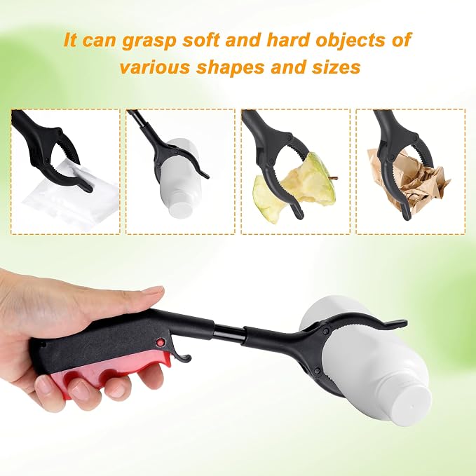 Grabber Reacher Tool Trash Grabbers Tool, 11" 360° Rotating Jaw Grabber with Anti-Slip Grip, Ergonomic Handle Small Grabber Tool for Sanitation Workers, Litter Picking & Reaching Objects