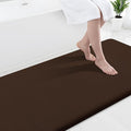 Smiry Memory Foam Bath Mat 70x24, Extra Soft and Absorbent Bathroom Mats, Non Slip Washable Carpet for Floor, Shower and Tub, Brown