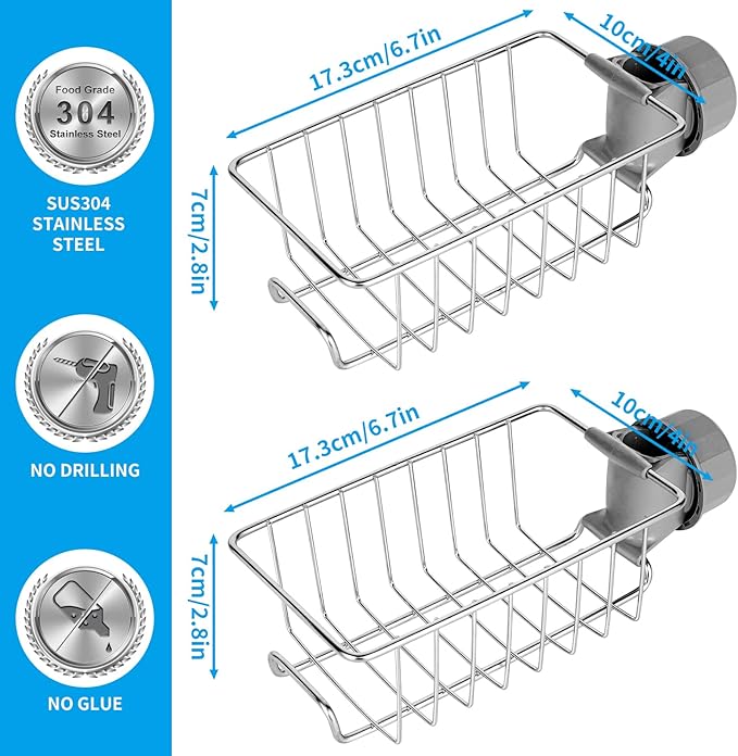 Clawfoot Tub Shower Caddy(Shower Rod Not Included),Clawfoot Tub Accessories,Tub Caddy,SUS304 Stainless Steel Shower Shelves,Clawfoot Tub Soap Caddy(Silver)