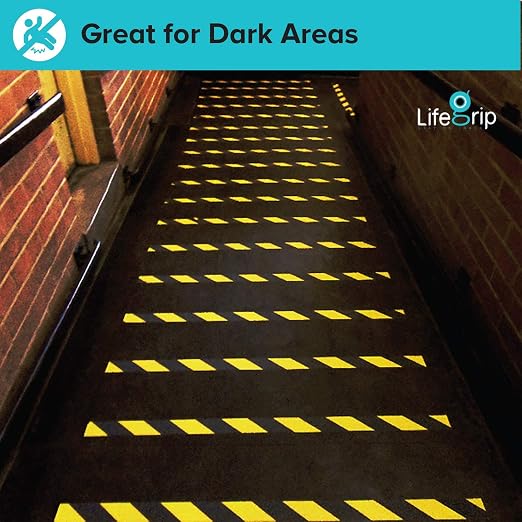 LifeGrip Anti Slip Traction Tape, 2 Inch x 60 Foot, Best Grip, Friction, Abrasive Adhesive for Stairs, Tread Step, Indoor, Outdoor, Caution Yellow/Black