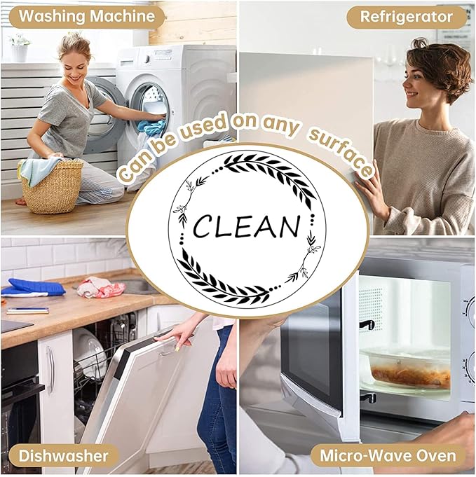 Clean and Dirty Magnet，Dishwasher Magnet Clean Dirty Sign Indicator，Reversible Dish Washer Sign, Double Sided Strong Kitchen Flip Indicator，Apartment Must Haves Kitchen Necessities