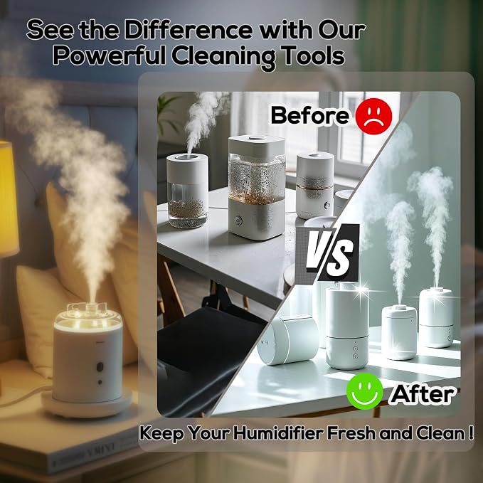 XANGNIER 11 Pcs Humidifier Cleaner Brush Set–Small Detail Cleaning Brushes for Crevices, Gaps, Corners, Keyboard, Bottle, Tiles, and Tight Spaces–Household & Travel Cleaning Tools