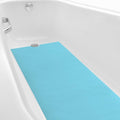 Dunzoom 16" x 40" Non Slip Bathtub Mat with Drain Cut Out Anti Slipping Non Skid Safe Tub Mat Adhesive Peel and Stick Bath Tub Mat PEVA Tub Sticker for Shower Floor Boat Wet Areas(Light Blue)