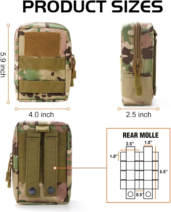 4-Pack Molle Pouch Tactical Molle Pouches Compact Utility EDC Waist Bag Pack