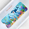 Secopad Bath Mat for Tub Non Slip, Machine Washable Anti-Slip Cartoon Baby Bathtub Shower Mat with Drain Holes and Suction Cups for Toddler & Kids, 40in x 16in, Sharks