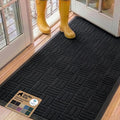 GORILLA GRIP 100% Waterproof All-Season WeatherMAX Doormat, 60x24, US Designed Natural Rubber, Stain and Fade Resistant, Low Profile Indoor Outdoor Door Mats, Easy Clean Patio Mat, Midnight Maze