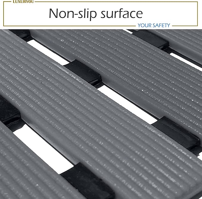 Non Slip Bathtub Mat | Double-Layered Shower Floor Mat with Suction Cups | EZ-Dry Construction | Non-Toxic, BPA, Latex, Phthalate, PVC Free (Mist)