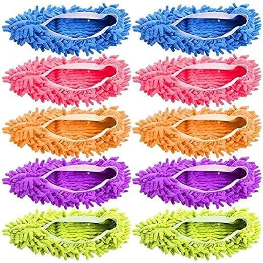 Tamicy Mop Slippers Shoes 5 Pairs (10 Pieces) - Microfiber Cleaning House Mop Slippers Floor Cleaning Tools Shoe Cover Soft Washable Reusable Microfiber Foot Socks Floor Cleaning Tools Shoe Cover | Microfiber, Washable, Reusable, Floor Cleaning Tools, ...