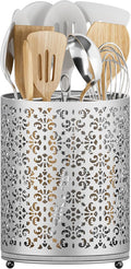 YIUKEA Extra Large Utensil Holder - 360° Rotating Cooking Utensils Caddy Countertop Organizer with Instant-Dry and Removable Base for Kitchen Tools