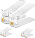 CiBiZi Adjustable Shoe Slots Organizers Clear Shoe Space Saver Shoe Stacker Shoe Rack Holder Oraganizers for Closet Cabinet Storage Clear 6PACK