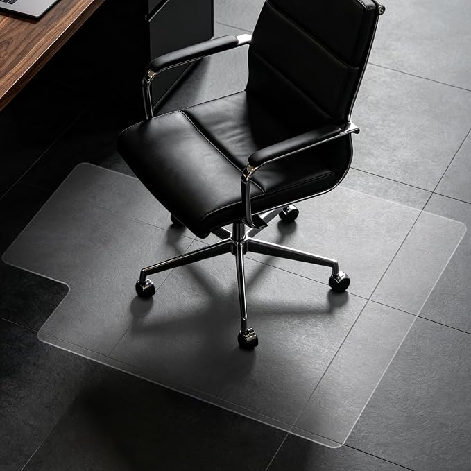 Plastic Chair Mat for Hard Floors, Heavy Duty Anti-Slip Clear Mats Wood/Tile Protector for Rolling Chair, Home & Office Use (36" x 48" Convex)