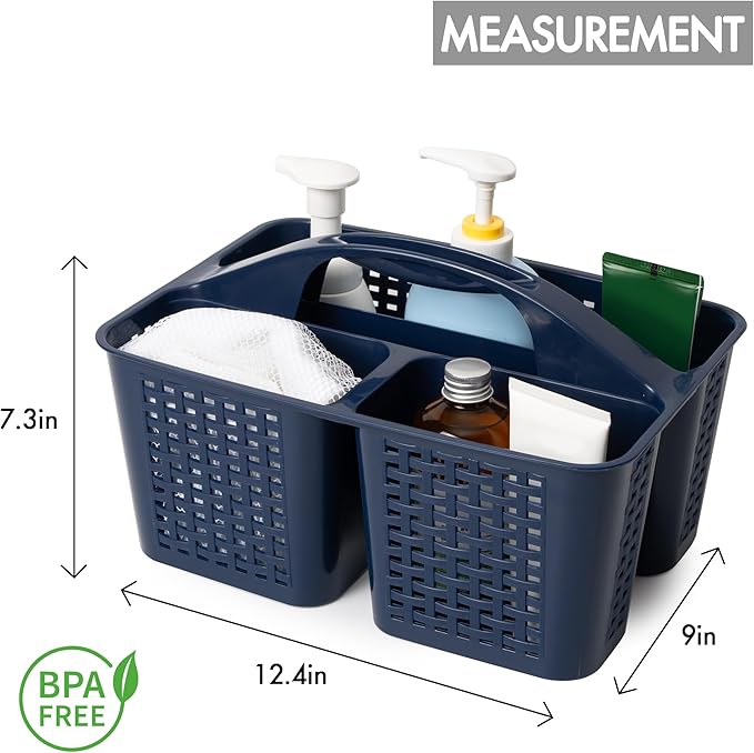 Tiawudi Portable Shower Caddy, Caddy Organizer with Handle, Plastic Shower Basket Hold Soap, Shampoo, Hair Supplies and Beauty Products, Cleaning Supplies Organizer for Home, Dorm, Shelf and Cabinet