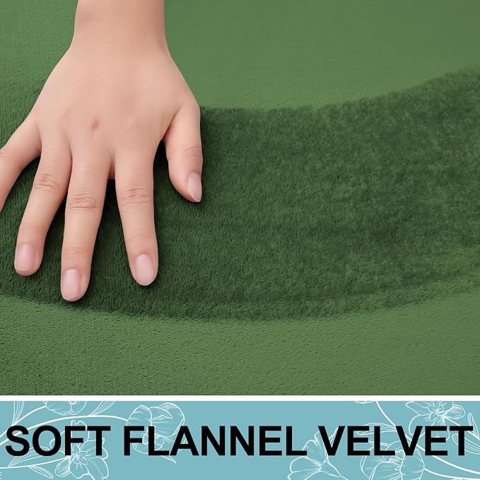 Smiry Memory Foam Bath Mat 24x16, Extra Soft and Absorbent Bathroom Mats, Non Slip Washable Carpet for Floor, Shower and Tub, Olive Green