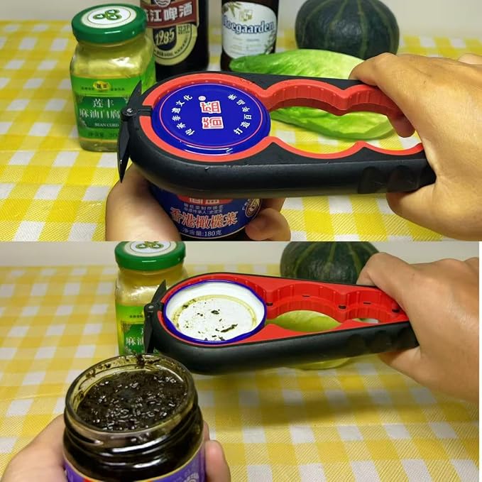 7-in-1 Multi-Function Bottle Opener, Kitchen Can Opener with Corkscrew, Jar Opener Bottle Opener and Can Opener for Weak hands, Seniors with Arthritis and Anyone with Low Strength