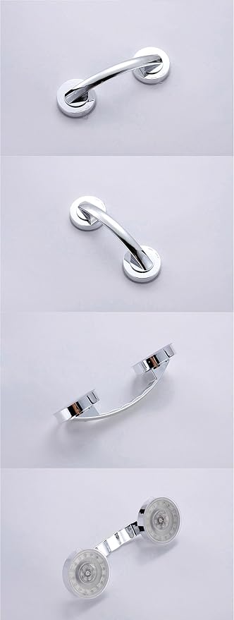 Suction Grab Bar, Portable Suction Handle Bar Suction Grip Bar for Window Door Drawer Cabinet Mini Fridge Grab Puller (Silver)