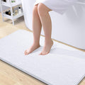 OLANLY Large Bathroom Rugs 40x24, Extra Soft Absorbent Chenille Bath Rugs, Rubber Backing Quick Dry, Machine Washable Bath Mats for Bathroom Floor, Tub and Shower, Home Decor Accessories, White