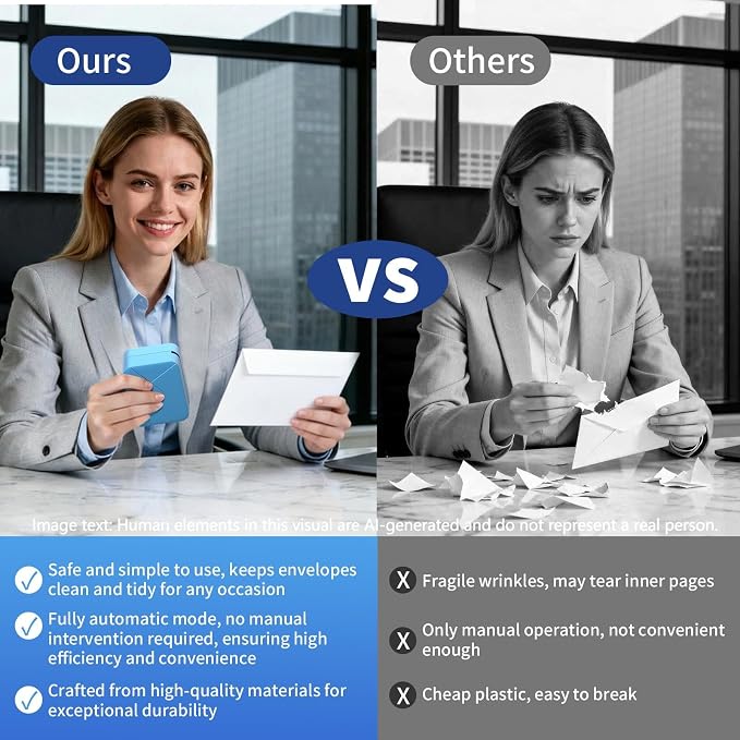 Rechargeable Electric Letter Opener Mail Opener Letter Openers Envelope Slitter Automatic Letter Opener Portable & Safe Blade Design, Universal Envelope Efficient Tool for Office Home (Blue)