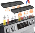 Hydream Stove Top for Shelf Silicone,30 Inch Magnetic Over the Stove Spice Rack of Shelf,Kitchen Organizer Magnet Above Stovetop Flat Back of Stove Storage Suctioned-Dark Grey
