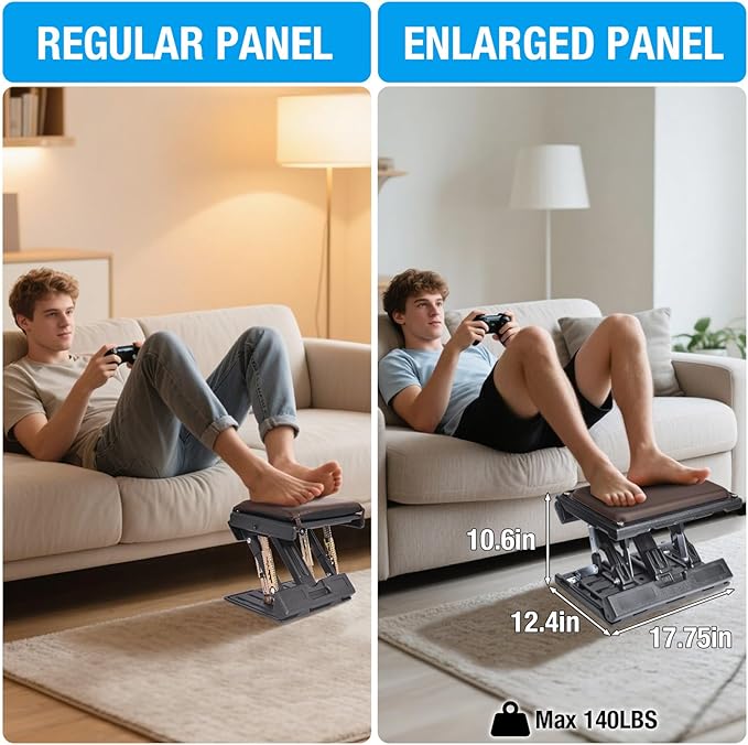Scalebeard Foot Rest for Under Desk at Work,Height Adjustable Infinite Angle Under Desk Footrest,Ergonomic Foot Stool for Office,Gaming,Computer,Removable Pad Leg Rest with Massage Beads,All-Season