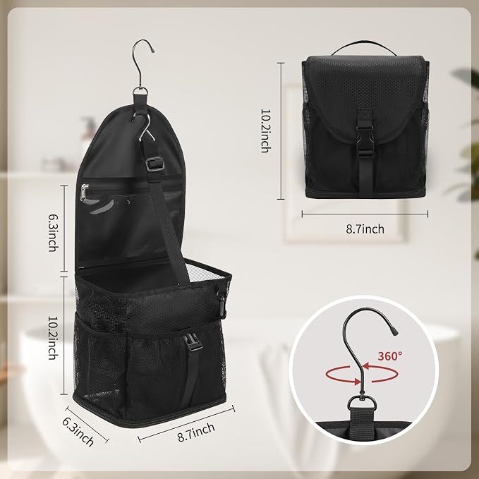 Ethereal Hanging Mesh Shower Caddy Portable for College Dorm Room Essentials, Large Capacity Shower Bag for Guys/Girls, for Beach, Swimming, Gym