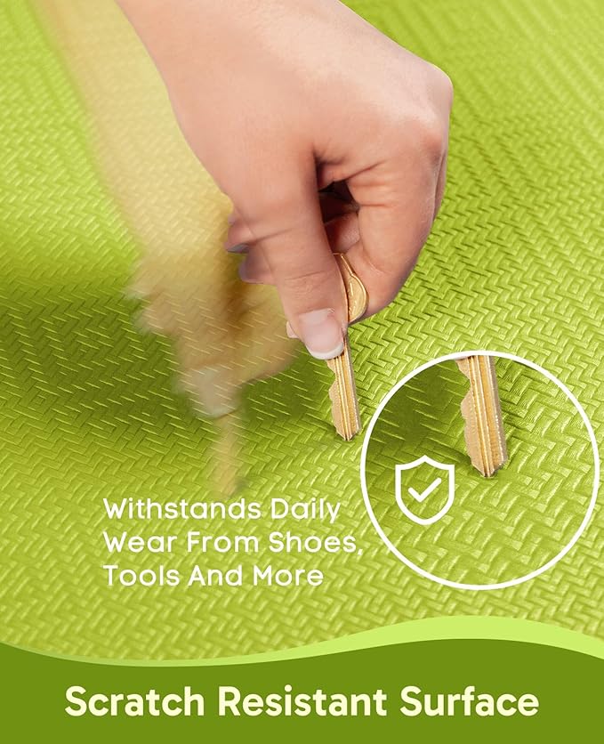 Ophanie Kitchen mats for Floor, 3/4 inch Thick, Kitchen Rugs, 20''x39'' Anti Fatigue Standing Cushioned Mat, Waterproof,Comfort Ergonomic mat for Office, Home, Sink, Green Non-Slip Bottom