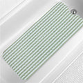 Stripes Green Bathtub Mat Non Slip 40x16 Inch Extra Long Bath Mat, Modern Art Shower Mat Non Slip, Bath Mat for Tub Anti Slip with Large Drain Holes Suction Cups Design Bathroom Mat