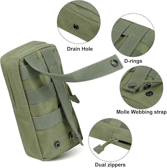 4-Pack Molle Pouch Tactical Molle Pouches Compact Utility EDC Waist Bag Pack