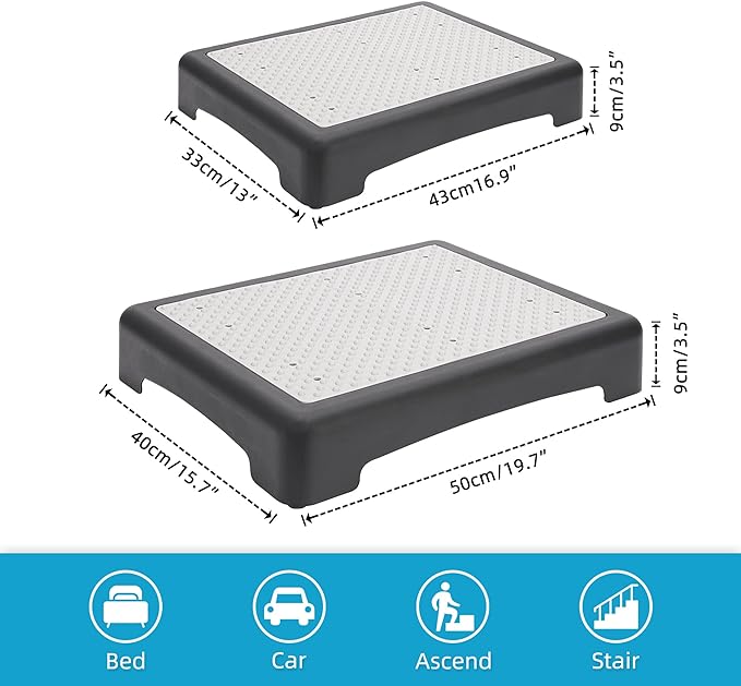 Wefaner Platform Safety Step - Non-Slip Indoor and Outdoor Large Size Mobility Stool, Portable Riser, Anti-Fall Safety Platform for The Elderly, High Rise Stairs