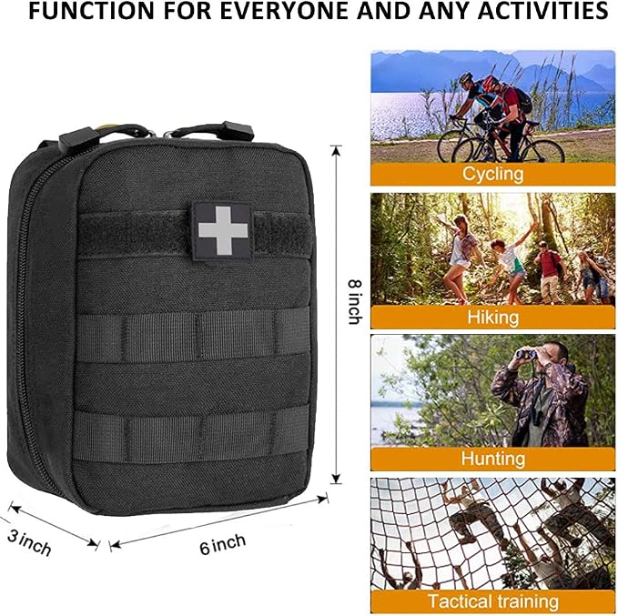 First Aid Pouch Empty Small, Tactical Molle EMT Pouch Compact Medical IFAK Rip Away Untility Bag Pouches