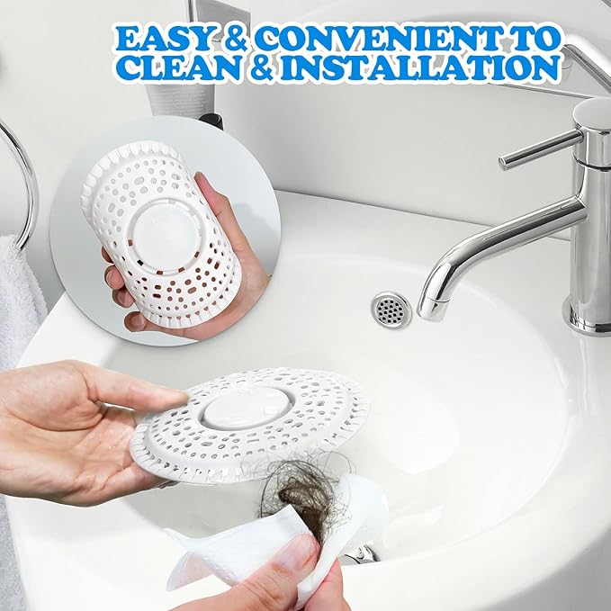 zaa Shower Drain Hair Catcher, Premium Silicone Drain Protector & Shower Drain Cover for Regular Drains of Shower Room, Bathroom, LightGray