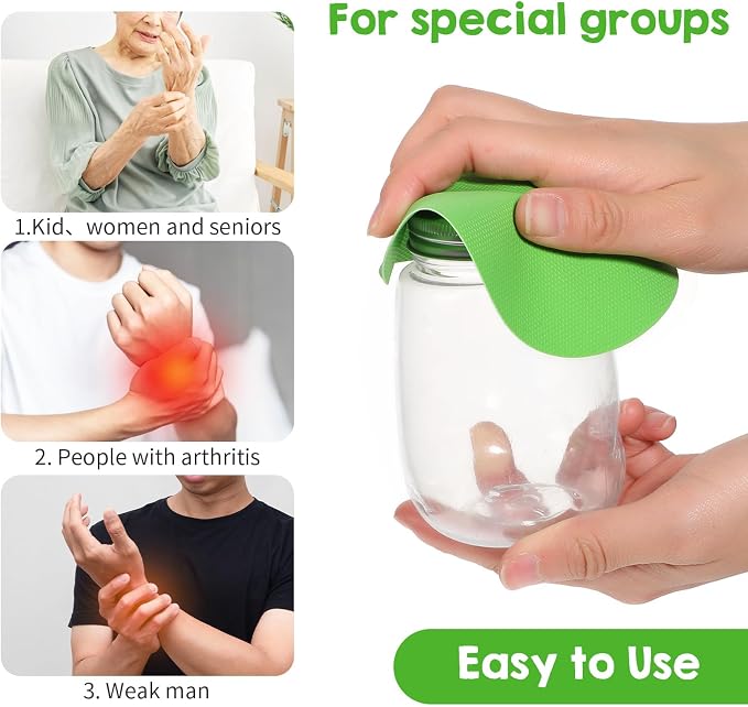 Gjinxi 4PCs Rubber Jar Openers, Multi-Function Bottle Opener Gripper Pad for Seniors with Arthritis Weak Hands, Non-Slip Jar Grippers for Easy Opening Jars, Kitchen Easy Top Opener Tool