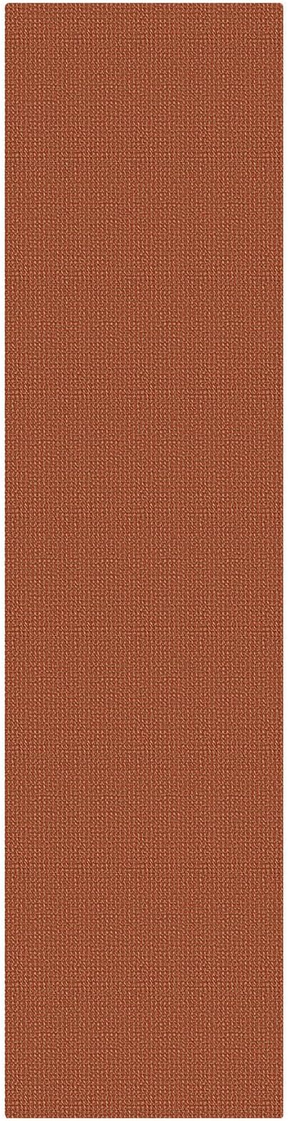 KOZYFLY Orange Runners for Hallway 2x8, Washable Runner Rug, Woven Non Slip Kitchen Runner, Braided Entryway Rug, Floor Carpet for Foyer, Bedroom, Hall, Burnt Orange/Tan