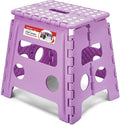 ACSTEP 13 Inch Folding Step Stool,Foldable Step Stools for Kids and Adults 300 LB Capacity, 300 LB Capacit Suitable for Kitchen Fishing (Light Purple)
