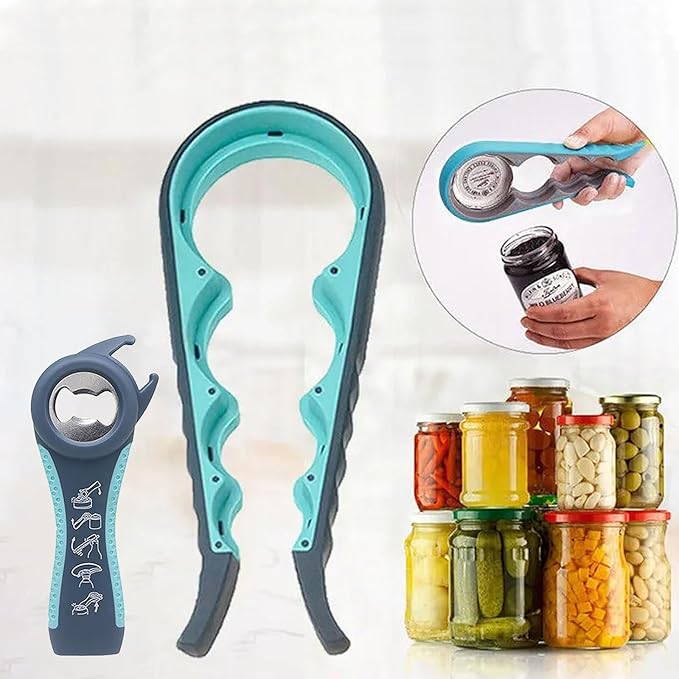 Bottle Opener for Arthritic Hand,Jar Opener for Old People, Children, Women, Those with Weak Hands,Multifunctional Kitchen Gadgets (05-Blue)
