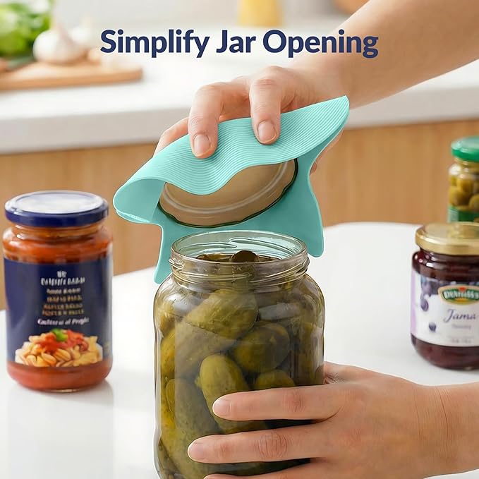 NIHOME Silicone Jar Opener – 6 Inch Large Anti-Slip Grip Pads, Premium 100% Food-Grade Silicone, Stylish Designer Colors, Multi-Purpose Heat-Resistant Mat & Coaster, Set of 4 (Macaron Colors, Square)