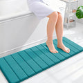OLANLY Memory Foam Long Bathroom Rugs Runner 47x17, Super Soft Absorbent Bath Mat, Quick Dry, Machine Washable Shower Floor Rugs, Bathmat Carpet, Bathroom Home Decor Accessories, Deep Lake