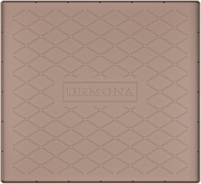 URMONA 22" x 19" Waterproof Silicone Mat in Multiple Sizes & Colors, Under Sink Mat for Kitchen & Bathroom, Pet Food Pad for Dogs & Cats, Kitchen Cabinet Liner, Multi-Purpose for Storage(Khaki)