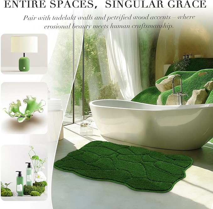 BSICPRO Large Bathroom Rugs, 24X36 Inches Bath Mats Non Slip, Soft Absorbent Microfiber Bath Rugs, Quick Dry Bathroom for Shower Floor, Machine Washable (Forest Green)