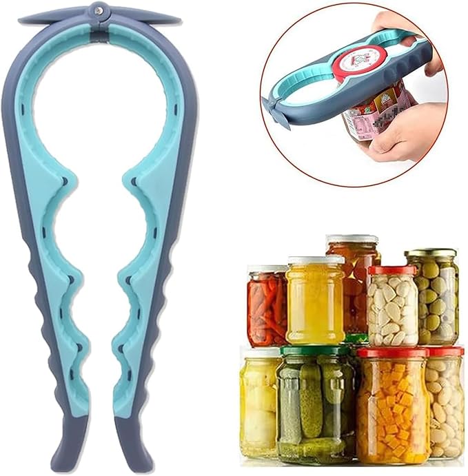 Bottle Opener for Arthritic Hand,Jar Opener for Old People, Children, Women, Those with Weak Hands,Multifunctional Kitchen Gadgets (04-Blue)
