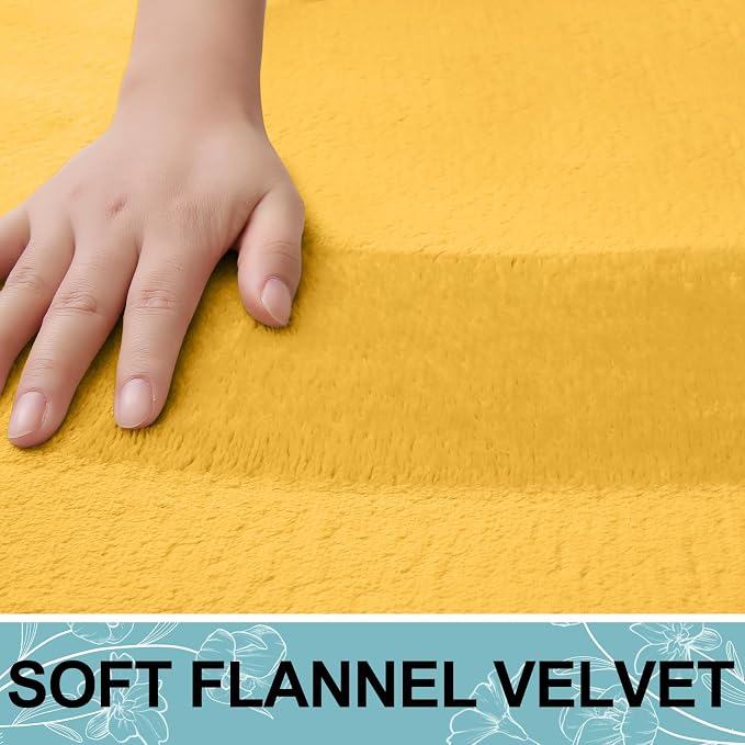 Smiry Memory Foam Bath Mat 24x16, Extra Soft and Absorbent Bathroom Mats, Non Slip Washable Carpet for Floor, Shower and Tub, Yellow
