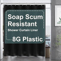 AmazerBath Black Shower Curtain Liner Plastic 78 Inches Long, Premium PEVA Shower Curtain Long Heavy Duty 8G, Weighted Shower Curtains for Bathroom with 3 Big Stones and 12 Grommets, 72x78 Inches