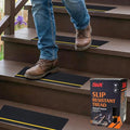 S&X 10-Pack Outdoor Stair Treads Non Slip - Pre-Cut Anti Slip Tape 6” x 24” - Reflective Non Skid Grip Tape for Stairs, Steps, Decks, Ramps