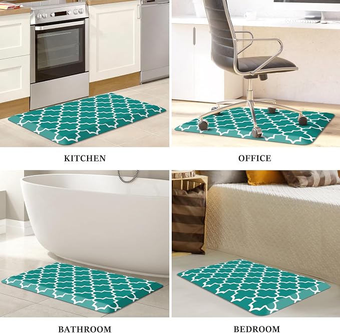WISELIFE Anti Fatigue Floor Mat - 4/5 Inch Thick Kitchen Mat Non Slip Waterproof Heavy Duty Ergonomic Comfort Mat Durable for Home, Office, Sink, Laundry,(20" x 32", Green)