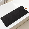Bathtub Mat Non Slip Shower Mat Soft PVC Loofah Bath Tub Mats with Drain for Bathroom Tub 40 x 16 Inch (Black)
