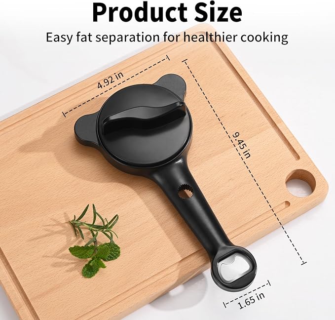 4-in-1 Jar Opener for Seniors with Arthritis – Adjustable Stainless Steel Lid Remover & Can Opener for Weak Hands, Fits All Jar Sizes & Bottle Caps, Makes Opening Easy – Kitchen Must-Have